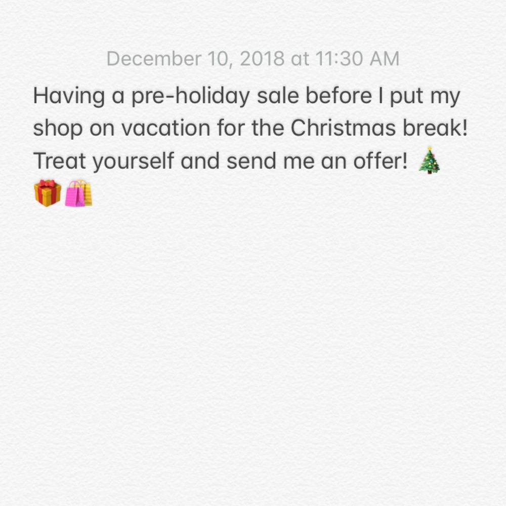 Pre-vacation sale!